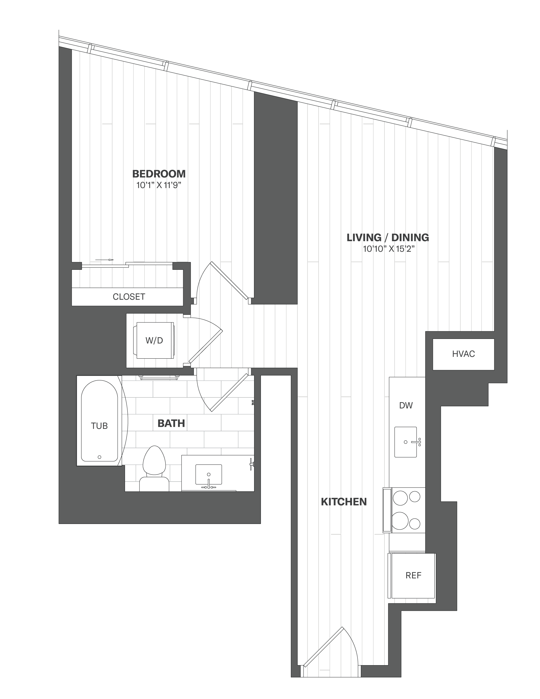 1 Bed/1 Bath-X04 floor plan