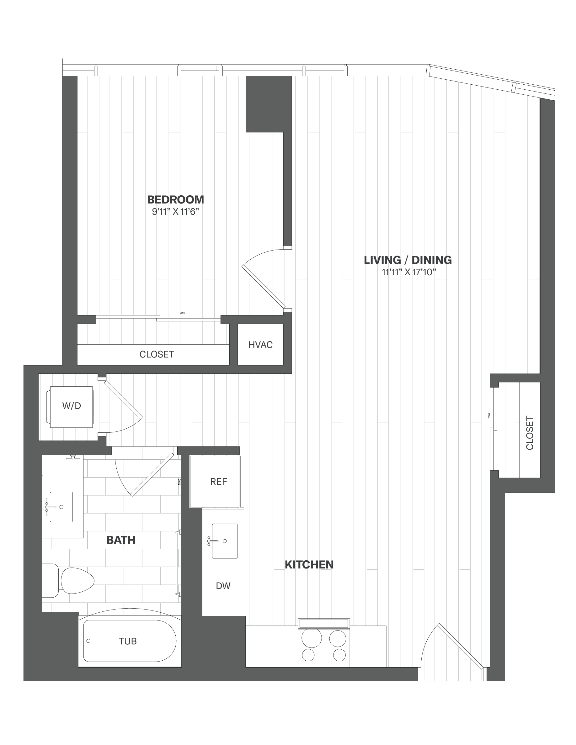 1 Bed/1 Bath-X05 floor plan