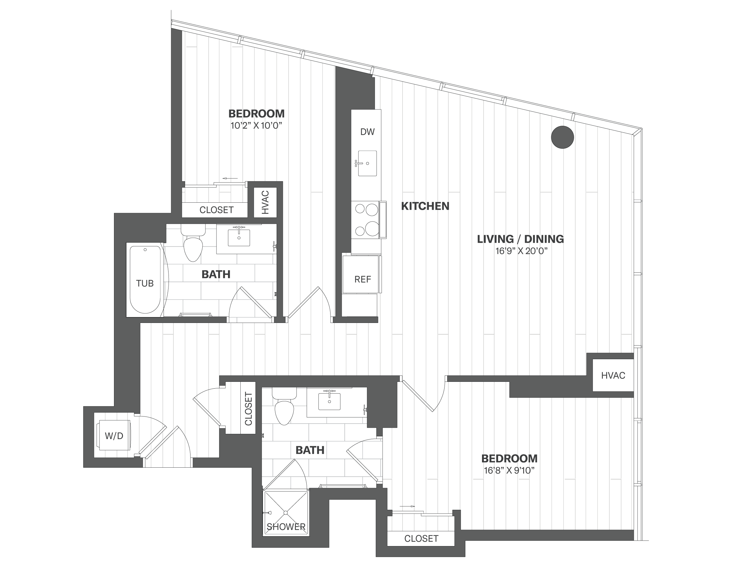 2 Bed/2 Bath-X02 floor plan