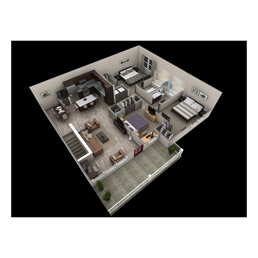 3 BR Grand Overlook floor plan