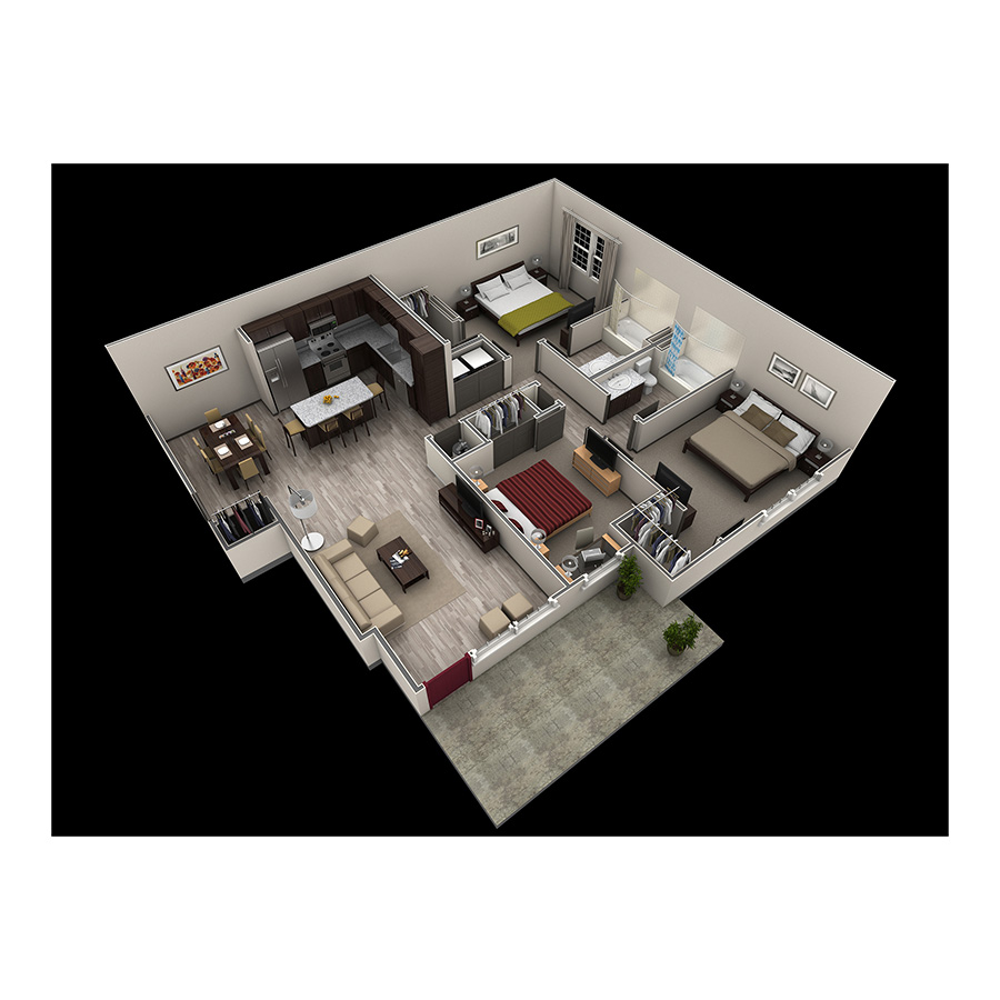 3 BR Grand Courtyard Garage floor plan
