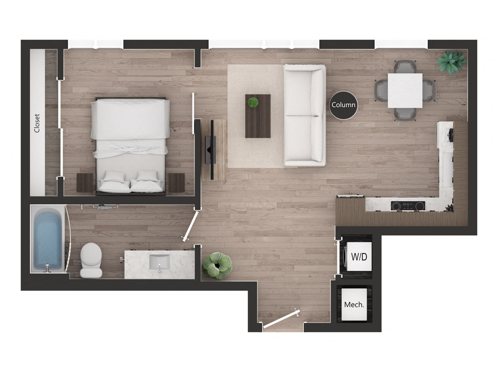 1BD1m floor plan