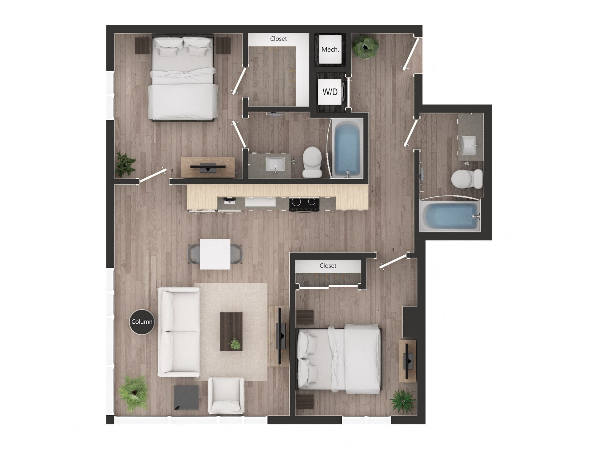 2BD2a floor plan
