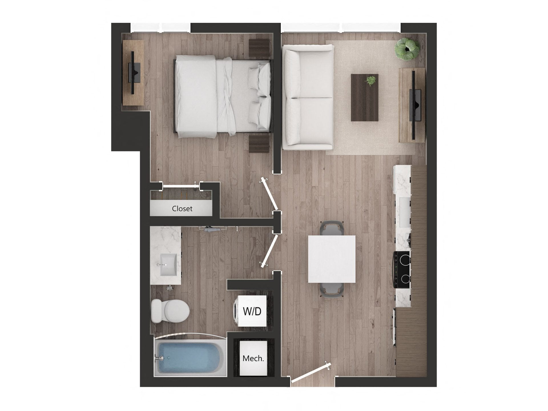1BD1a floor plan