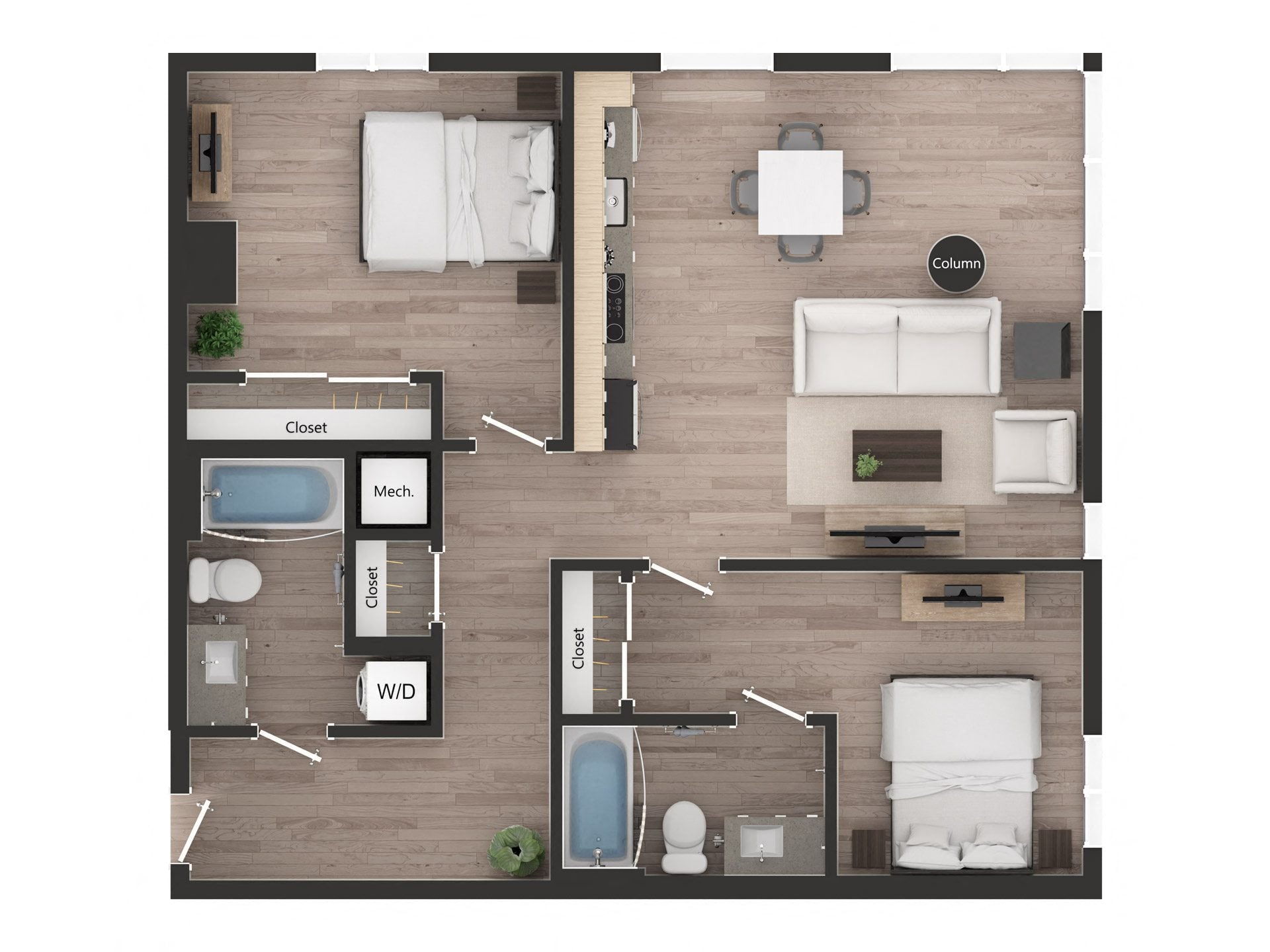 2BD2e floor plan