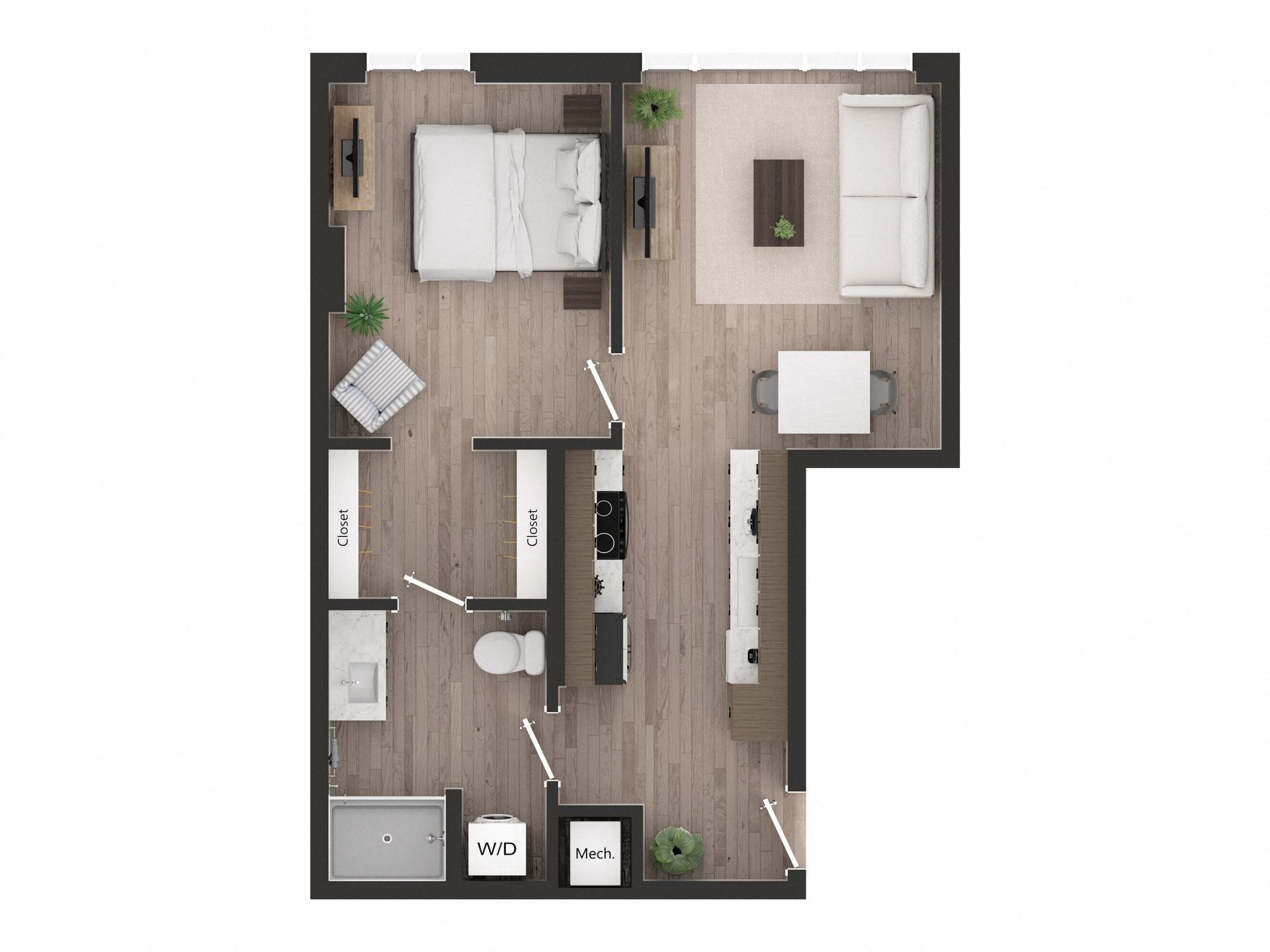 1BD1za floor plan