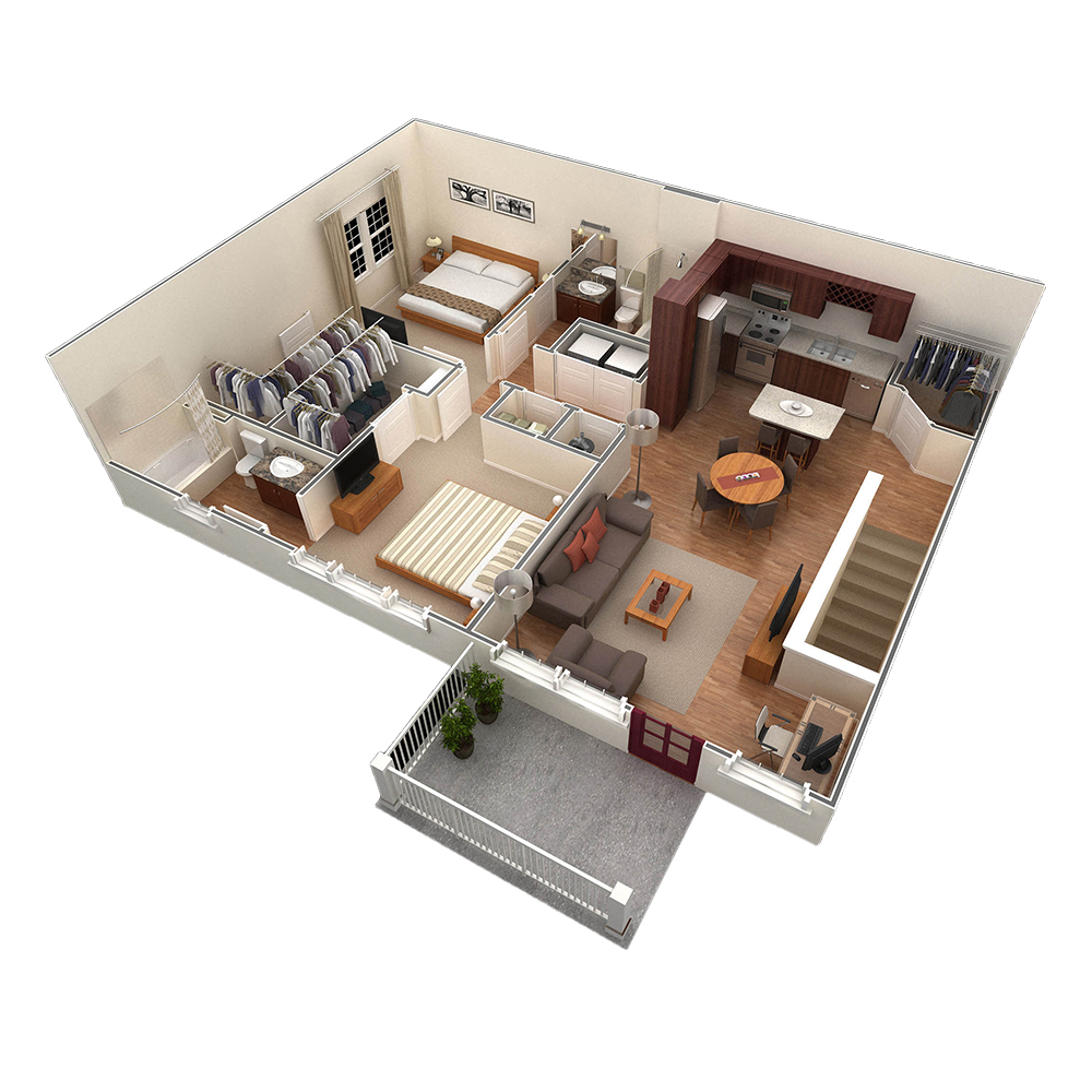2 BR Designer Overlook floor plan