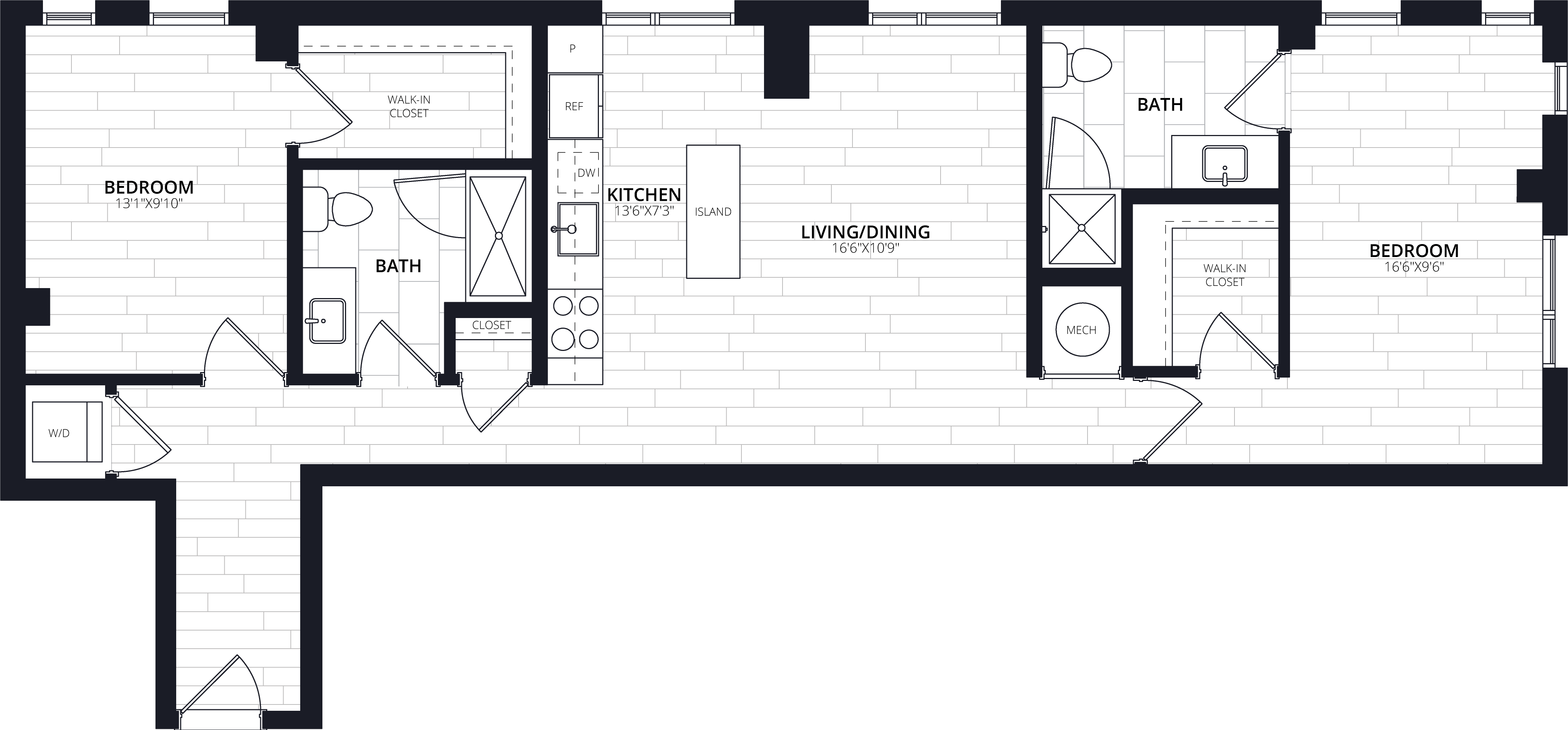 2 Bed/2 Bath-B17 floor plan