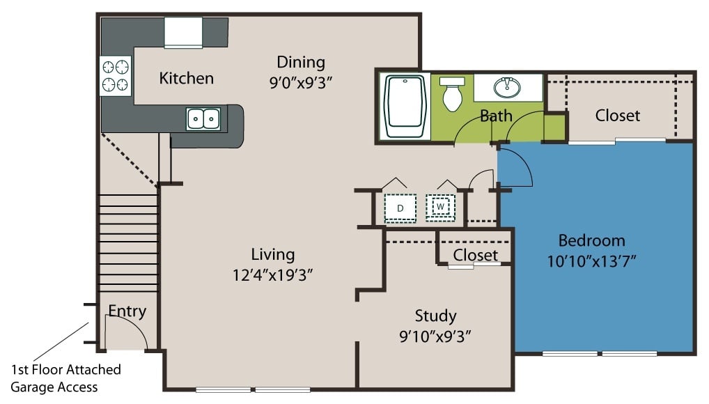 1B floor plan