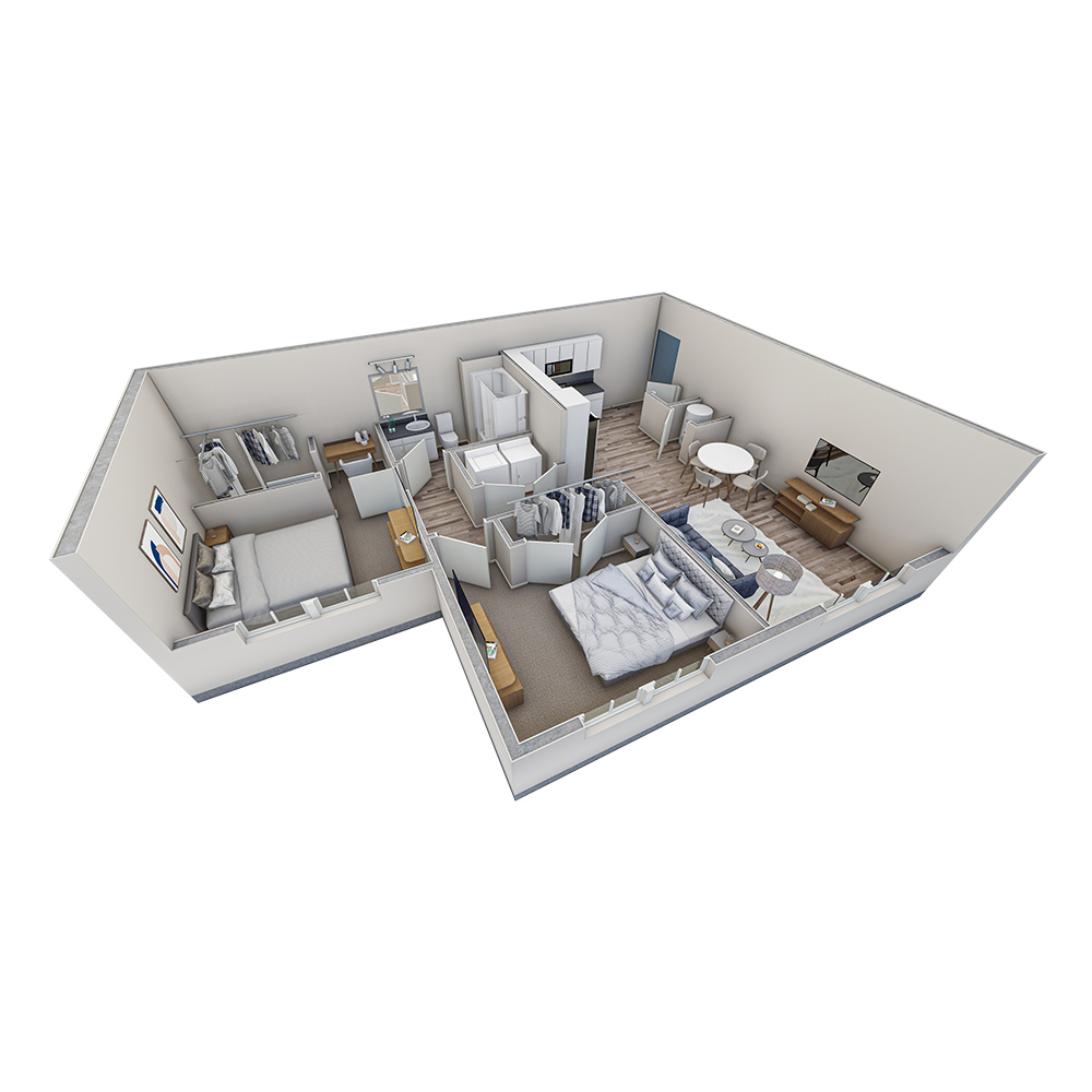 2-1 BR Horizon Overlook floor plan