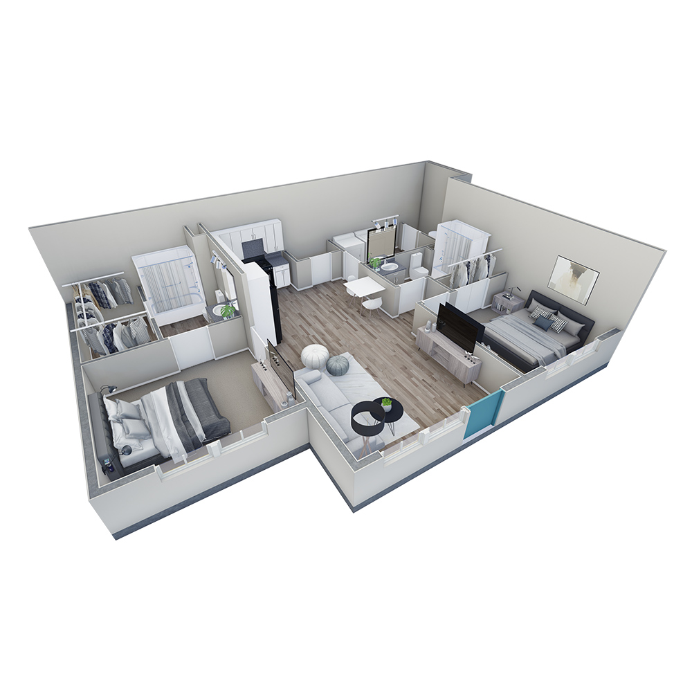 2-2 BR Horizon Courtyard floor plan