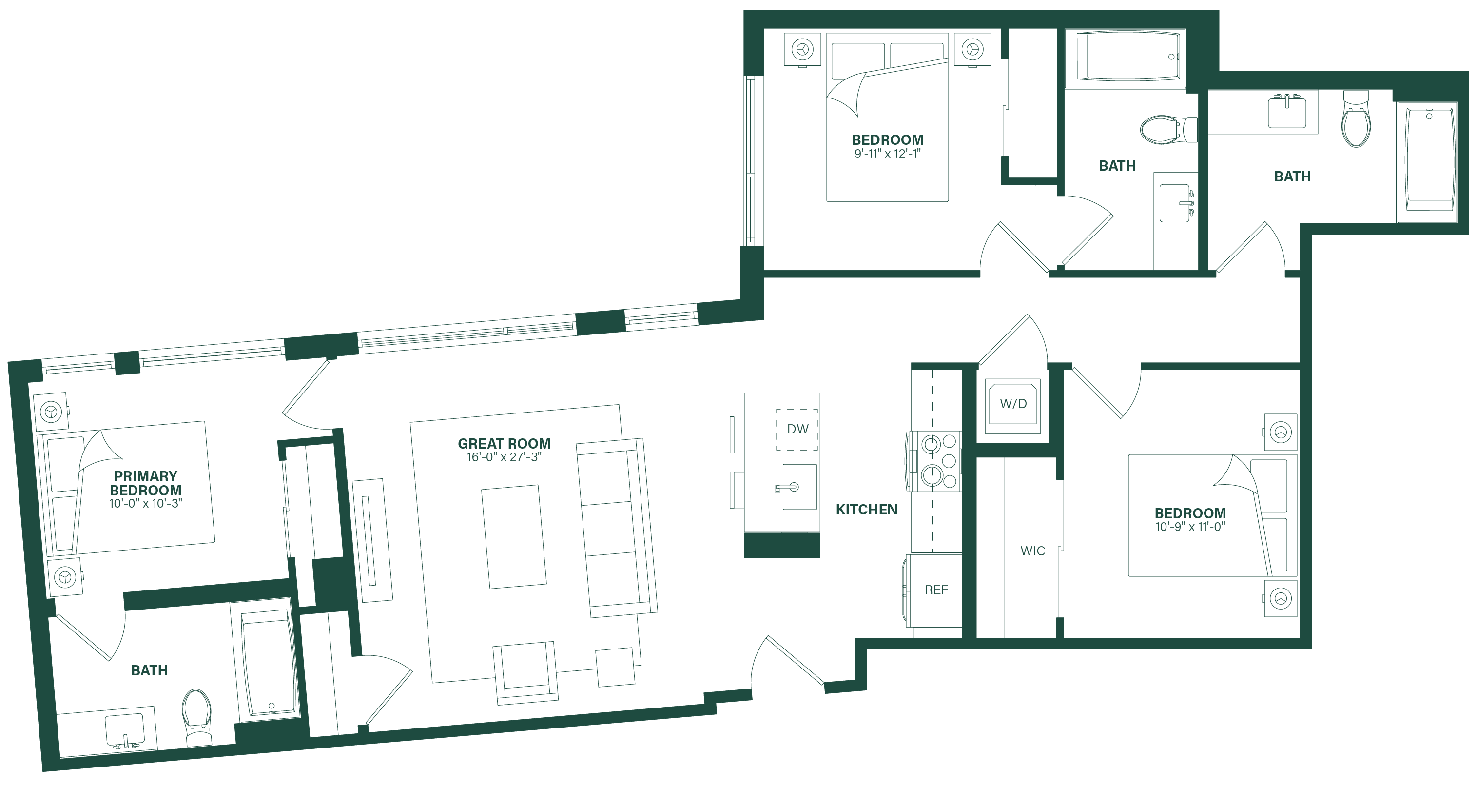 3 Bed/2 Bath-3S/3S.2 floor plan