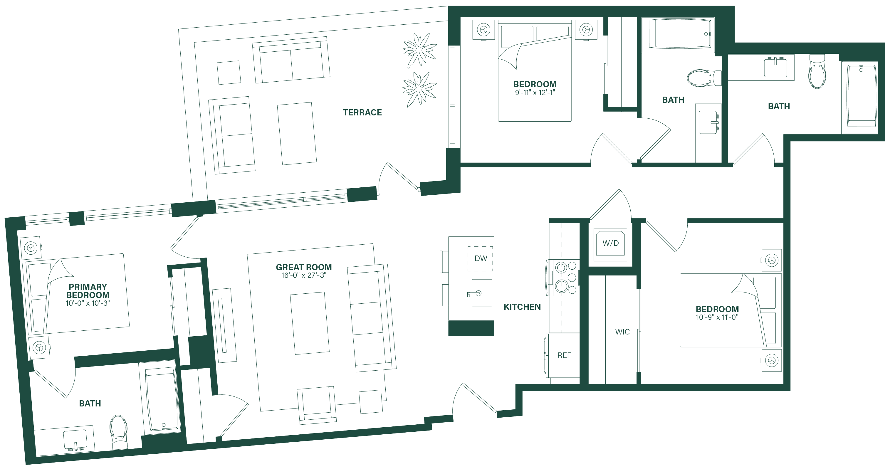 3 Bed/3 Bath-3S.1 floor plan