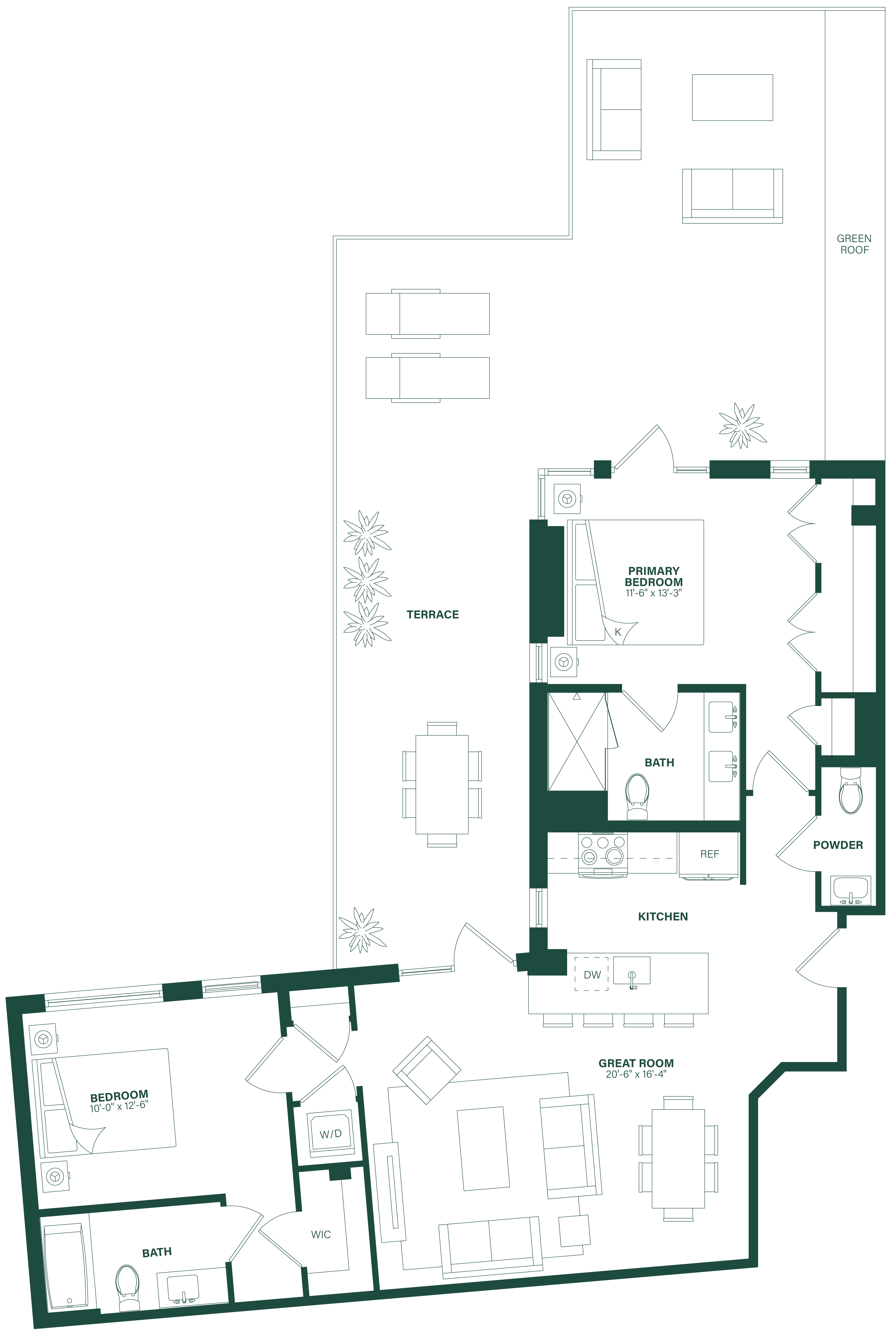 2 Bed/2.5 Bath-2J floor plan