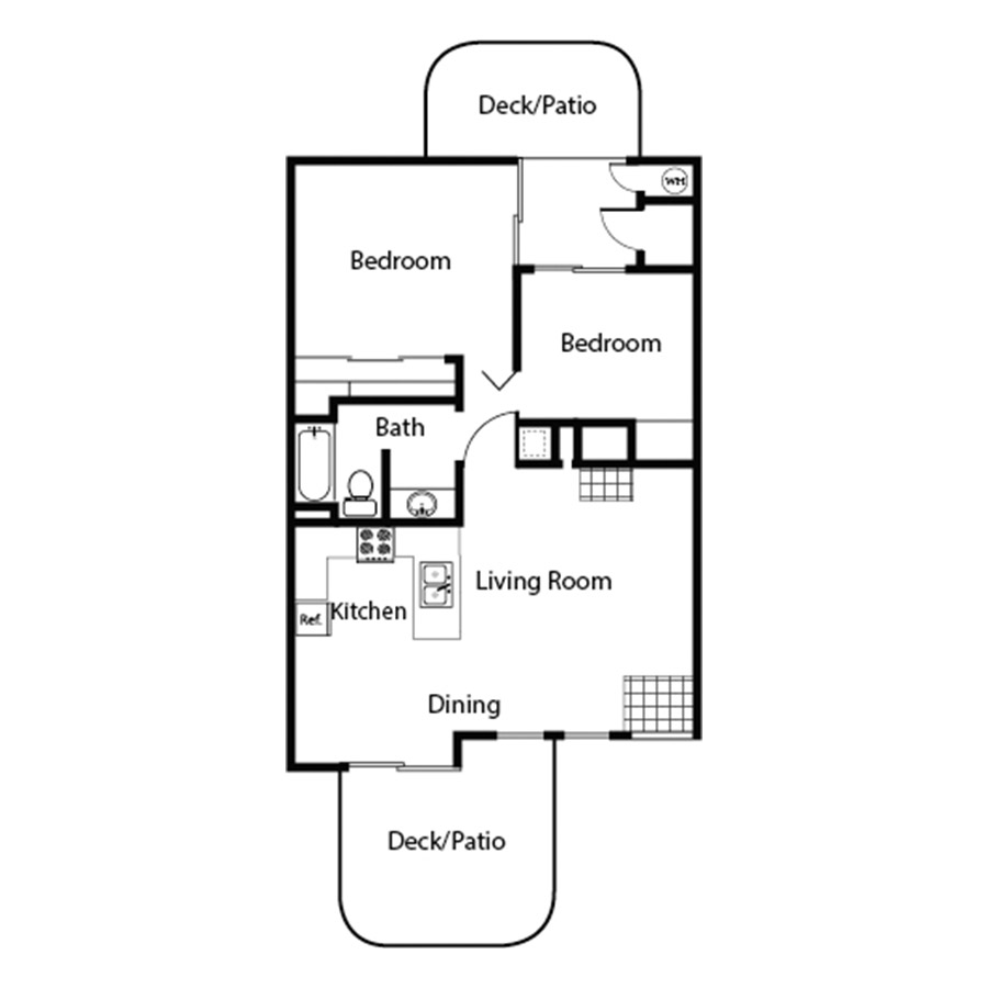 2x1B Renovated floor plan