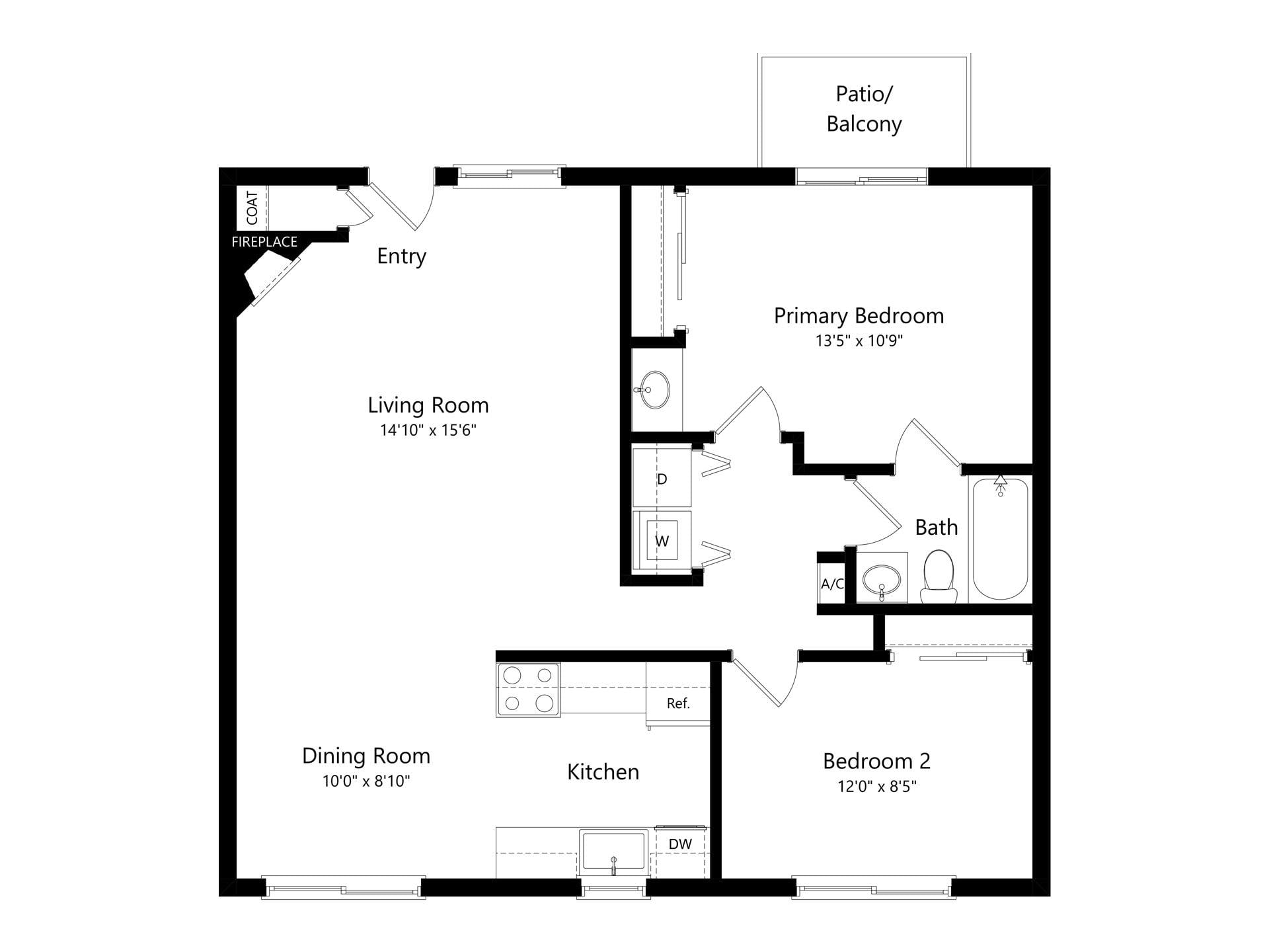 Morgan 2x1B floor plan