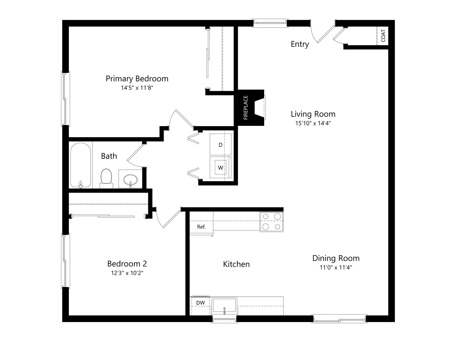 Delta 2x1A floor plan