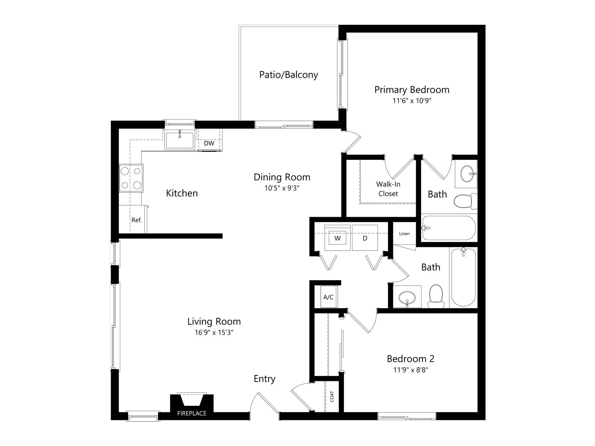Marina 2x2A floor plan
