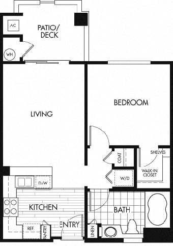 1x1-A floor plan