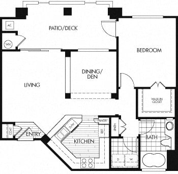 1x1-C floor plan