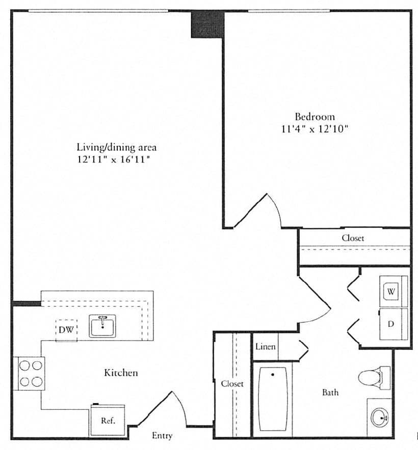 727 sq. ft. floor plan