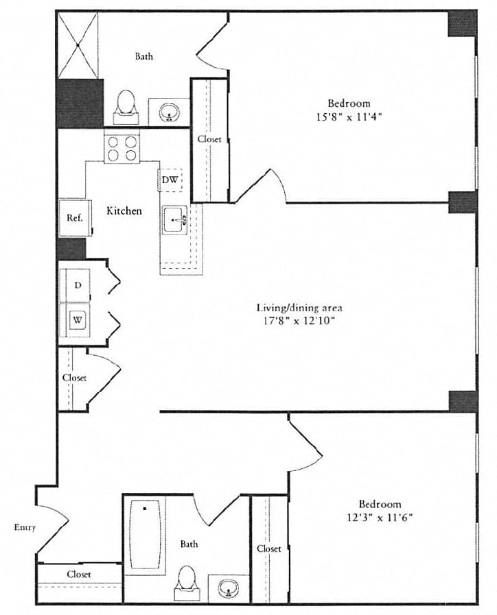 1,097 sq. ft. floor plan