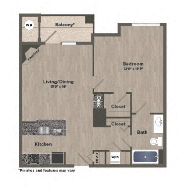 1 Bed 1 Bath G floor plan