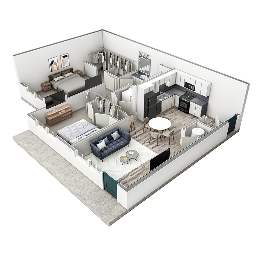2-1 BR Premier Horizon Summit floor plan