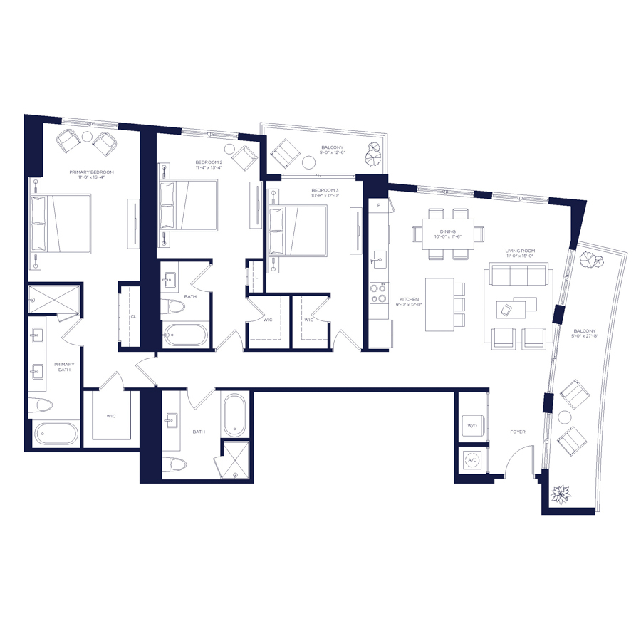 #HAR3602 - 3 bedroom floorplan layout with 3 bathrooms and 1768 square feet