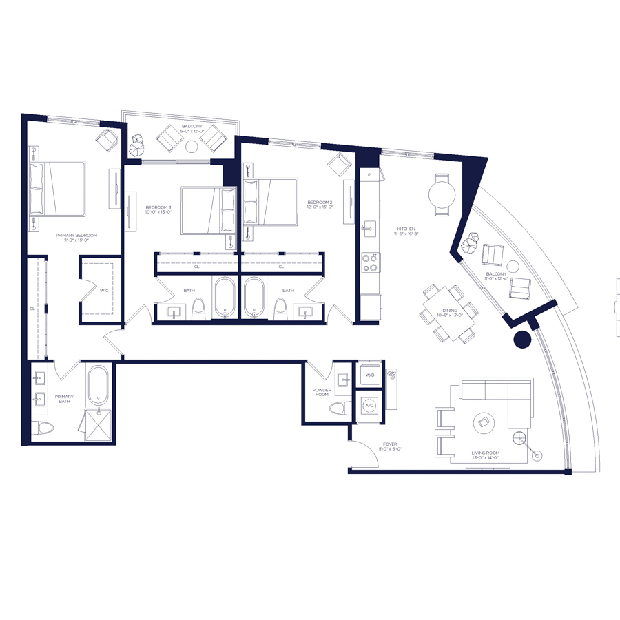 #HAR3102 - 3 bedroom floorplan layout with 3.5 bathrooms and 1792 square feet