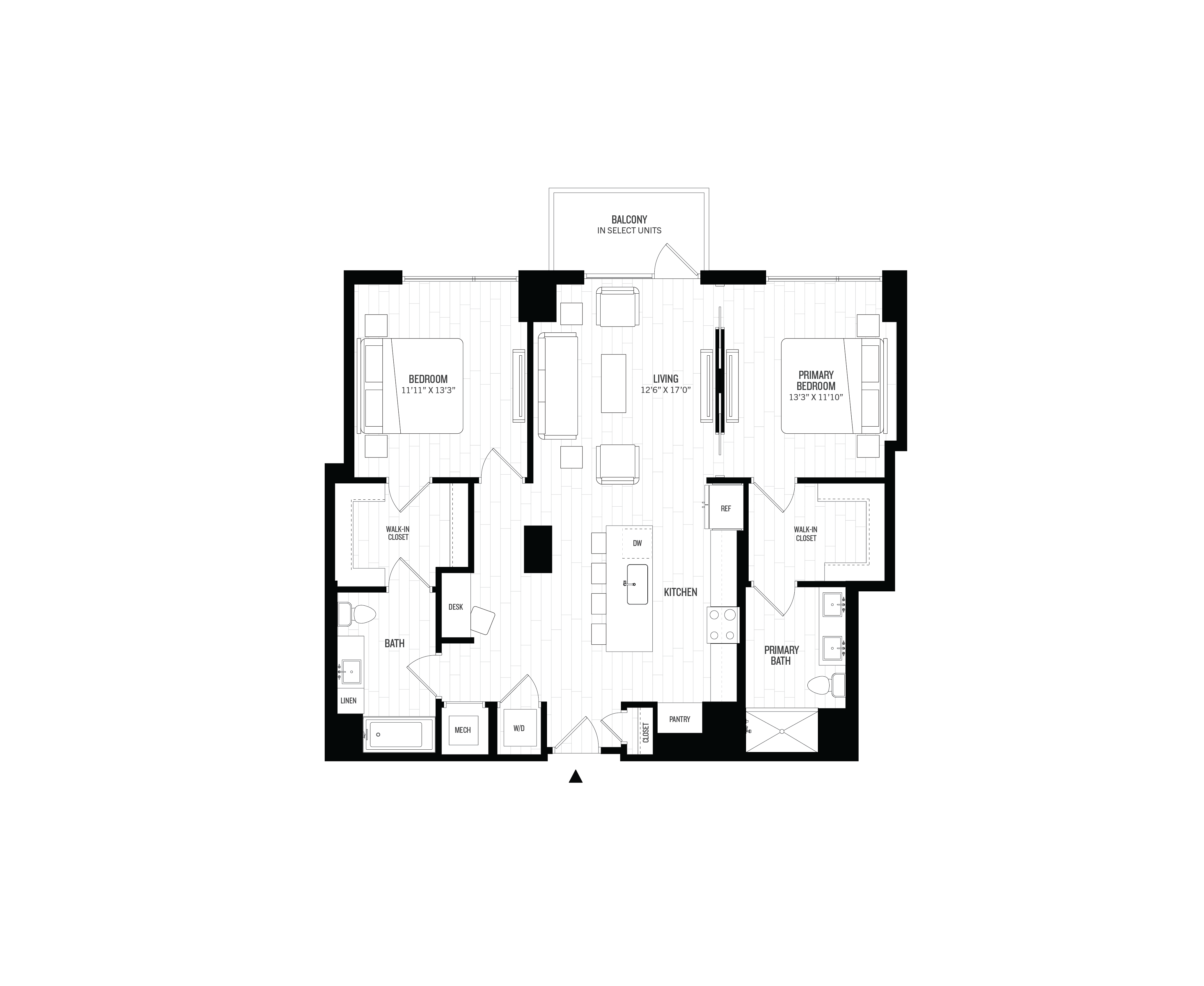 2 Bed/2 Bath-B3 floor plan