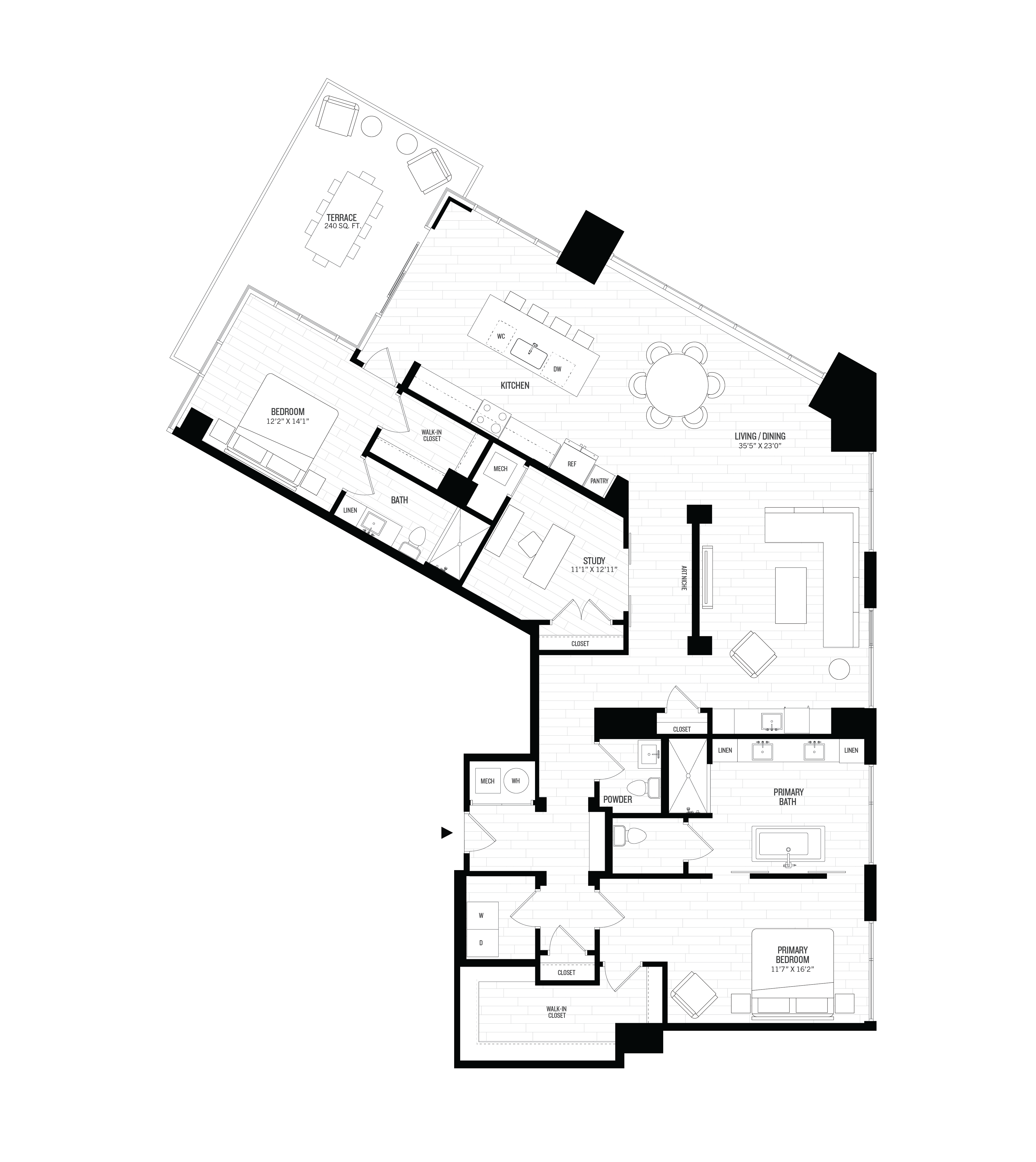 2 Bed/2.5 Bath Den-P2 floor plan