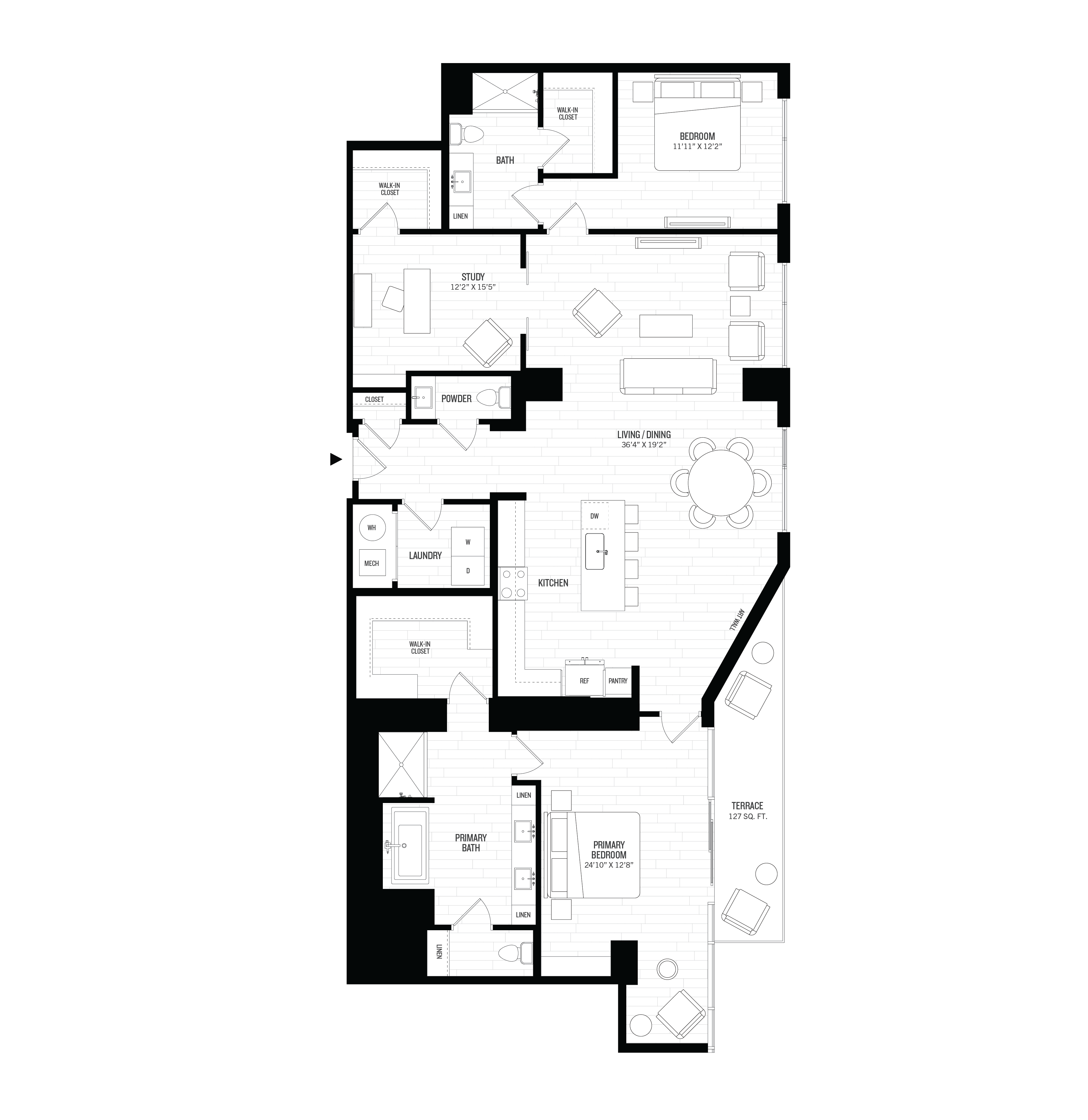 2 Bed/2.5 Bath Den-P4 floor plan
