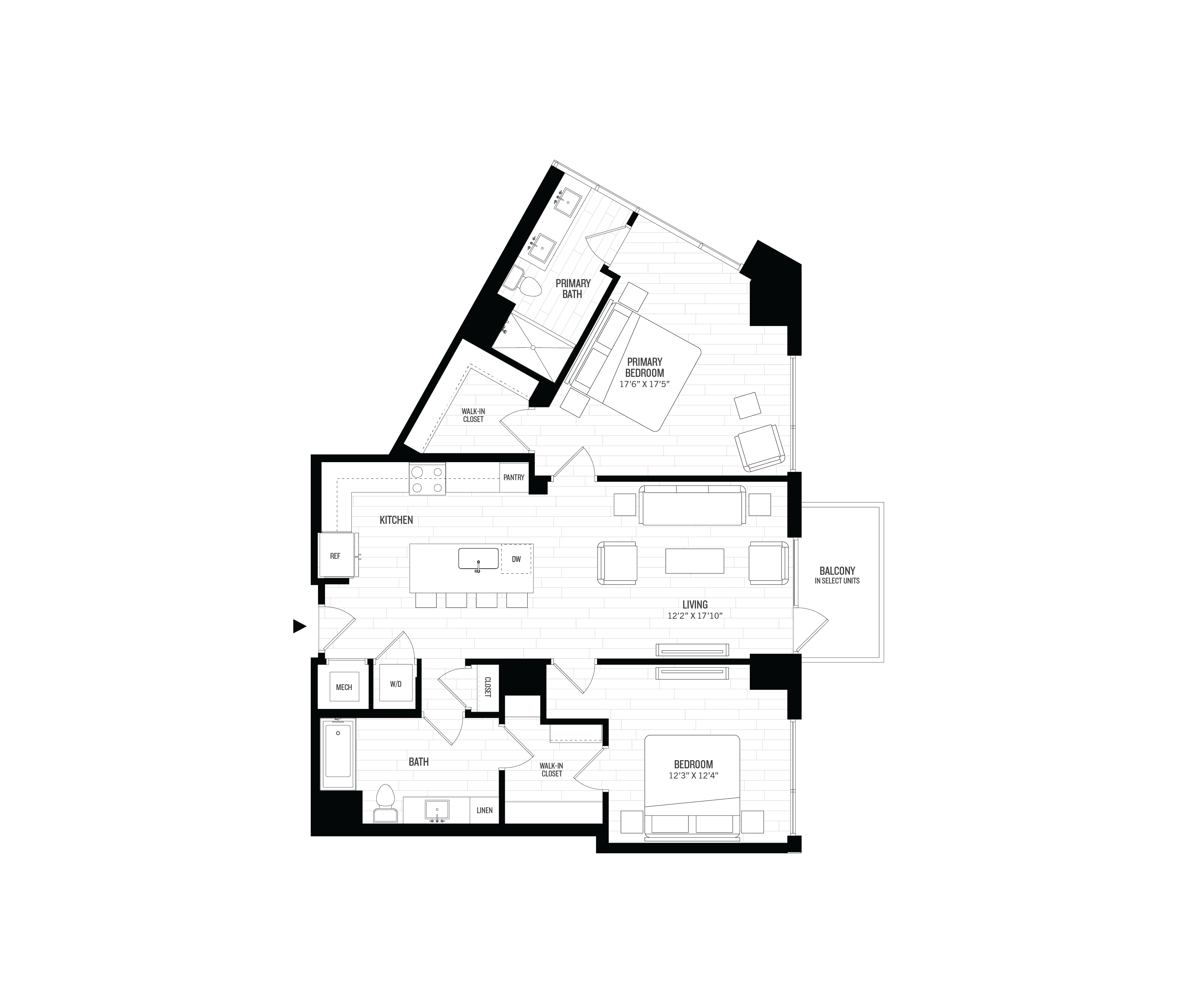 2 Bed/2 Bath-B2 floor plan