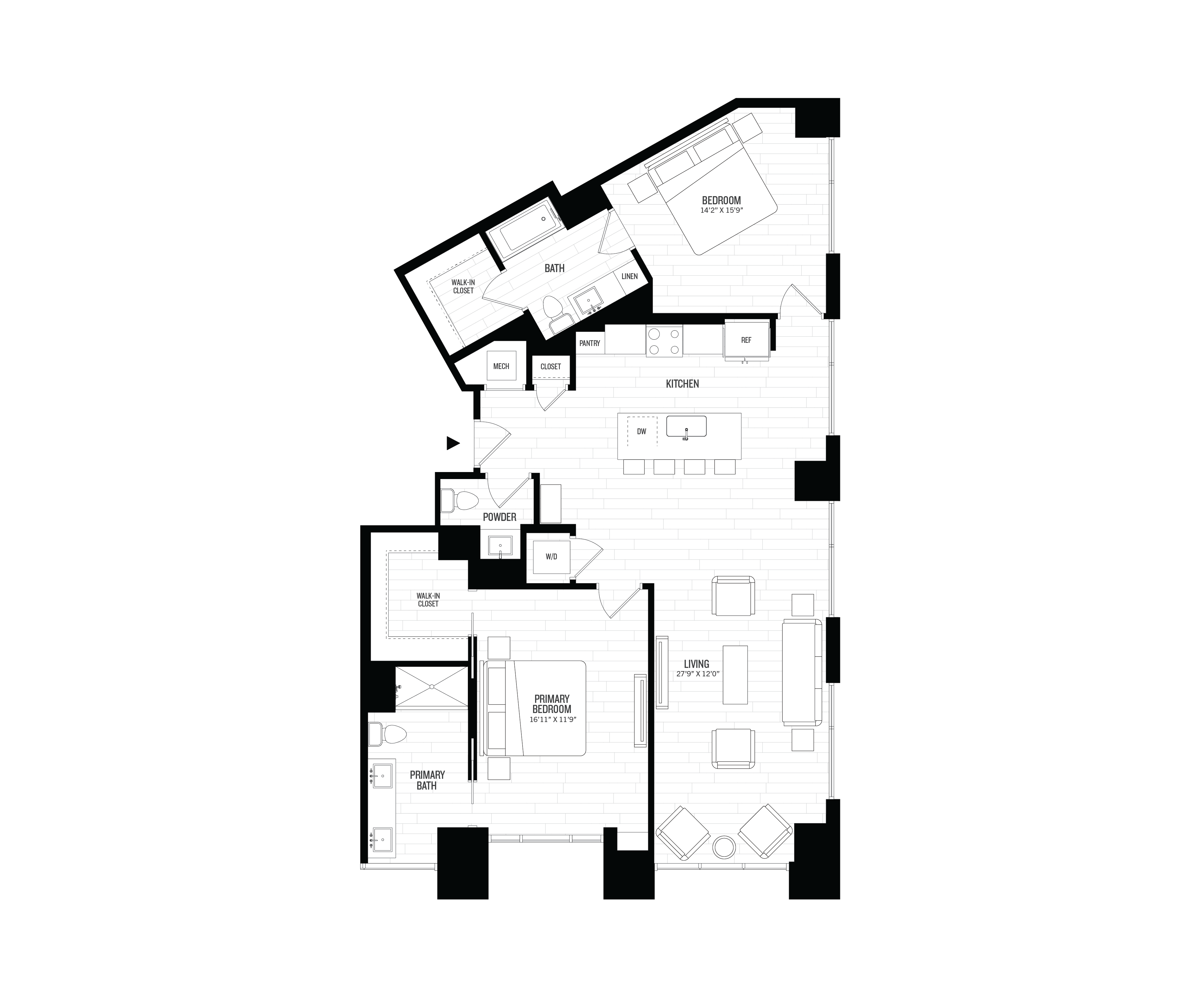 2 Bed/2.5 Bath-B1 floor plan