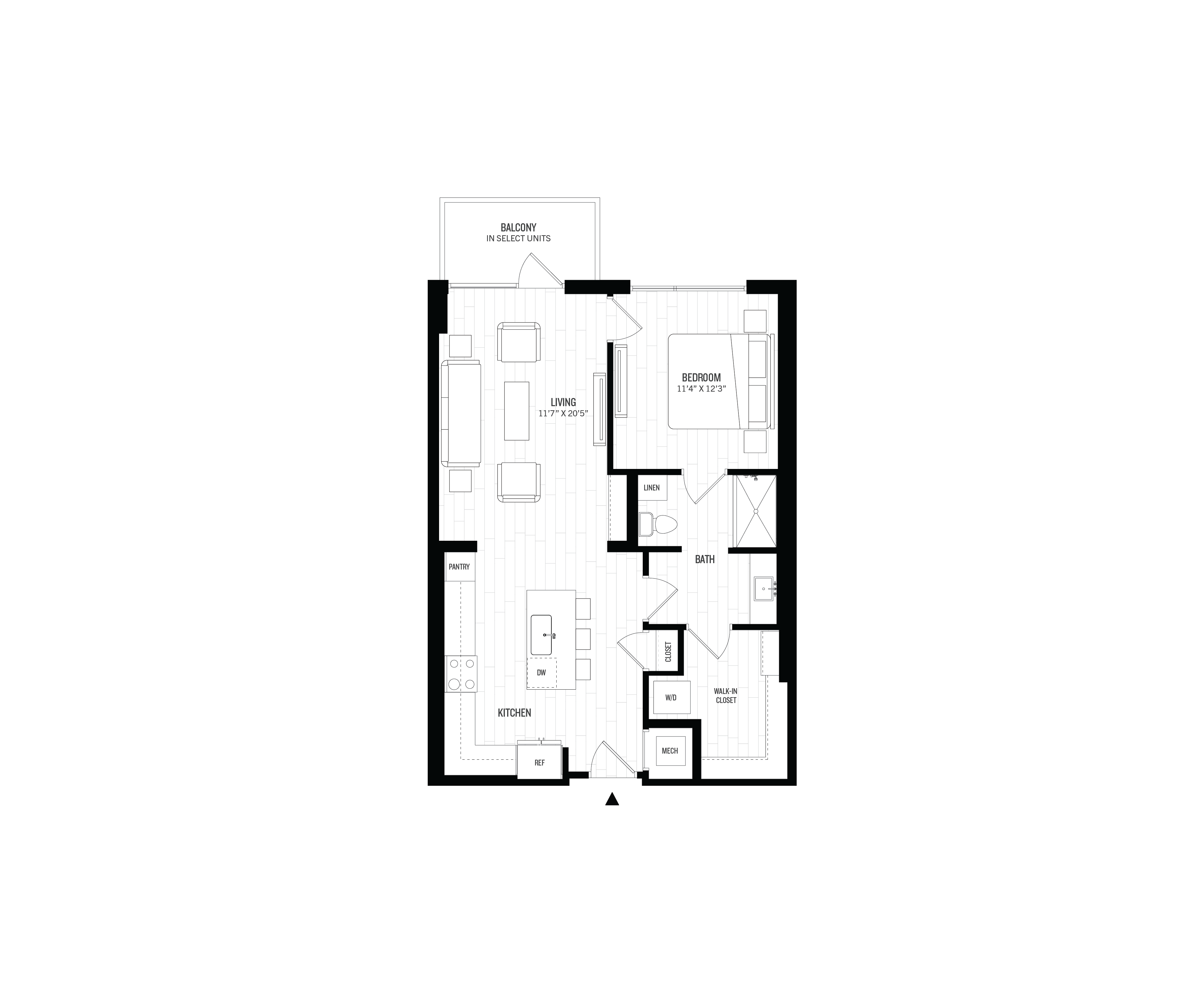 1 Bed/1 Bath-A5 floor plan