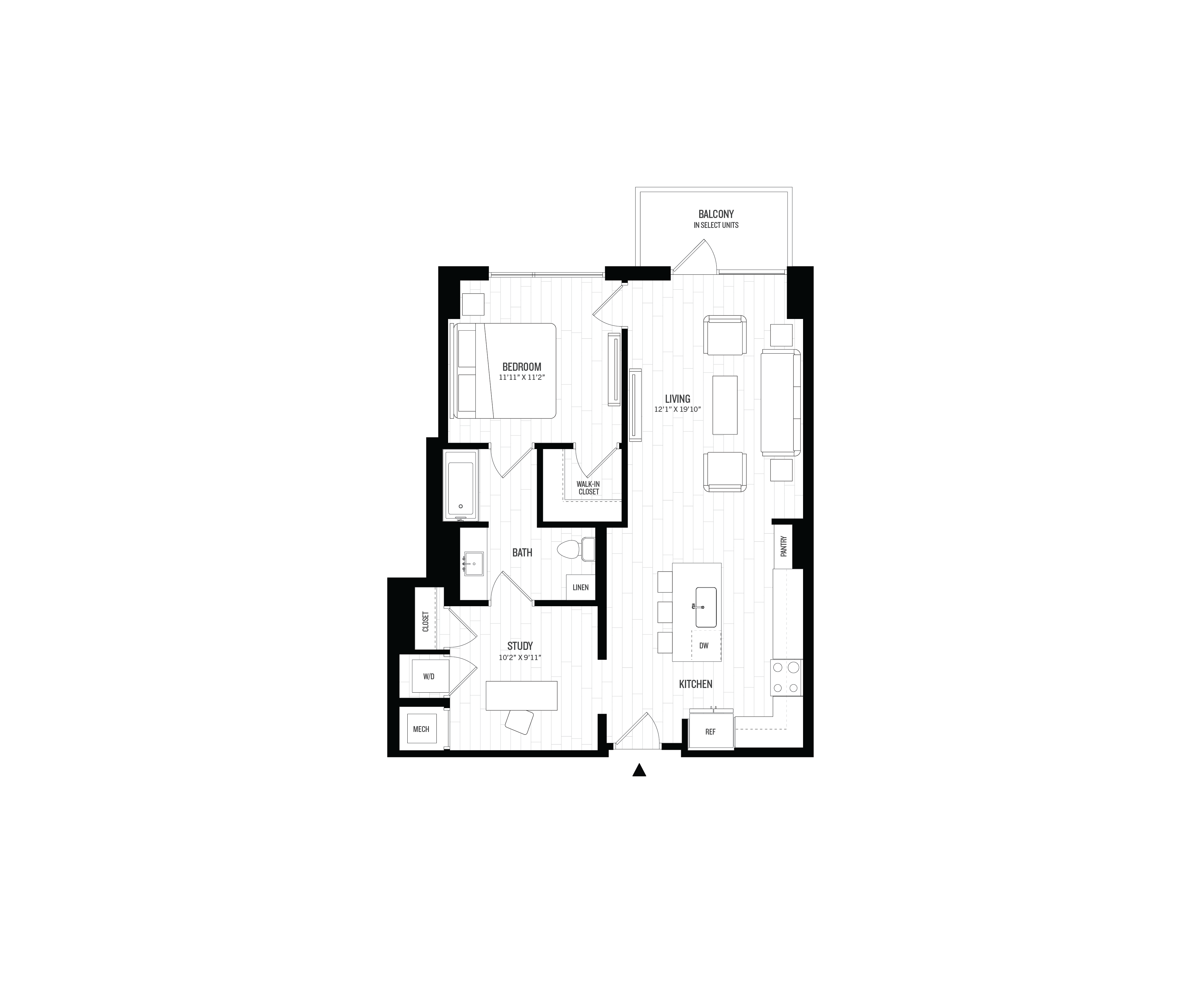 1 Bed/1 Bath Den-A1 floor plan