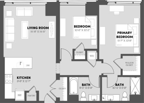 2 Bed/2 Bath-B9 floor plan