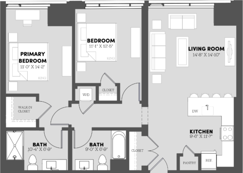 2 Bed/2 Bath-B8 floor plan