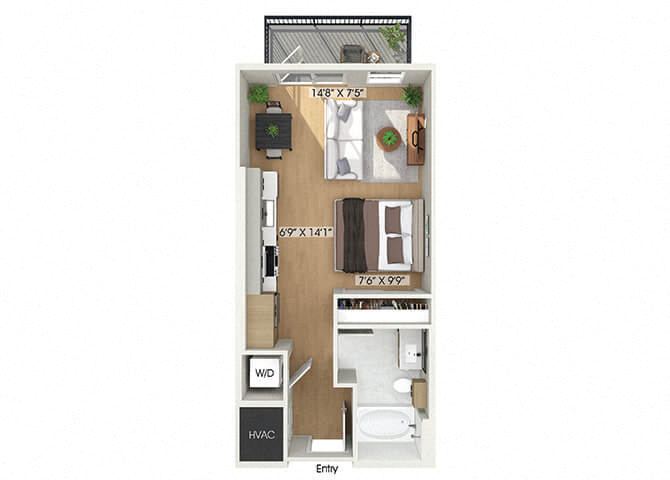 Studio Apartment – 1520 Oliver St. #1170, Houston, TX