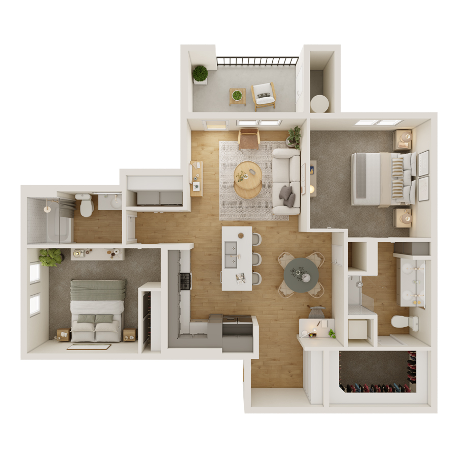 B2 - 2x2 floor plan