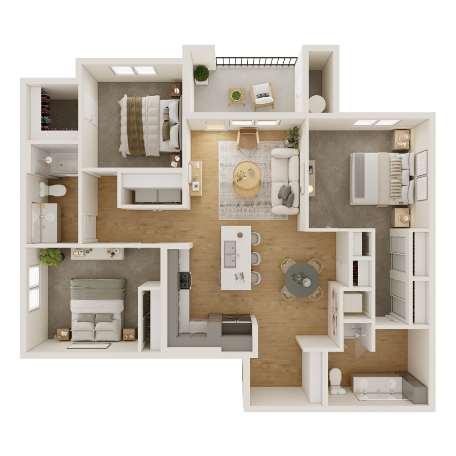 C1 - 3x2 floor plan