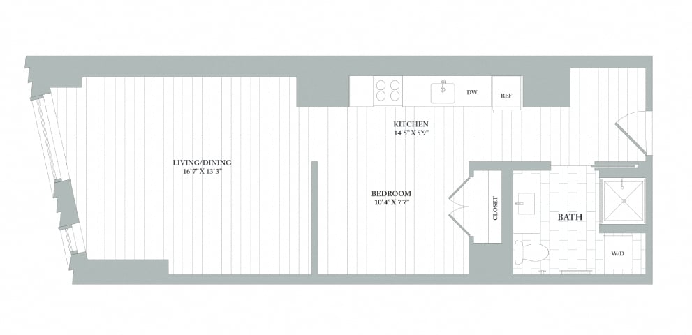 S5 | Studio | 1 Bath floor plan