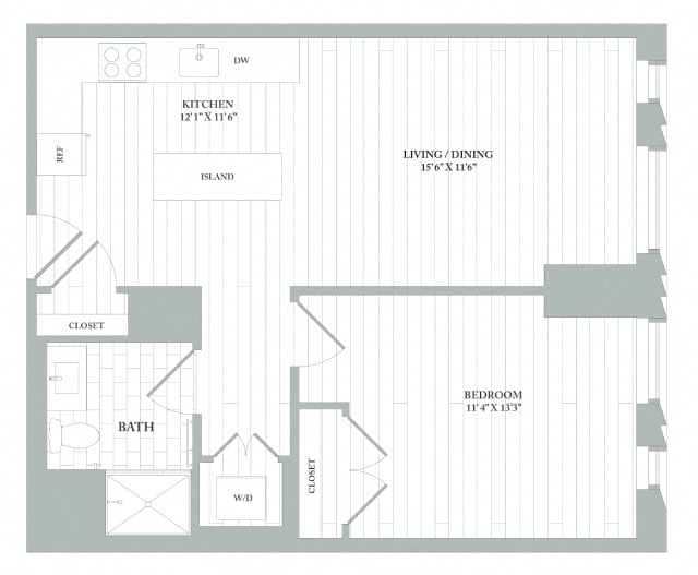 A5 | 1 Bed | 1 Bath floor plan