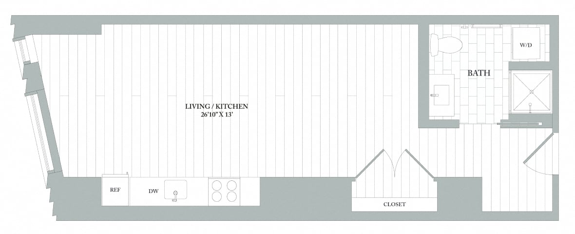S4 | Studio | 1 Bath floor plan
