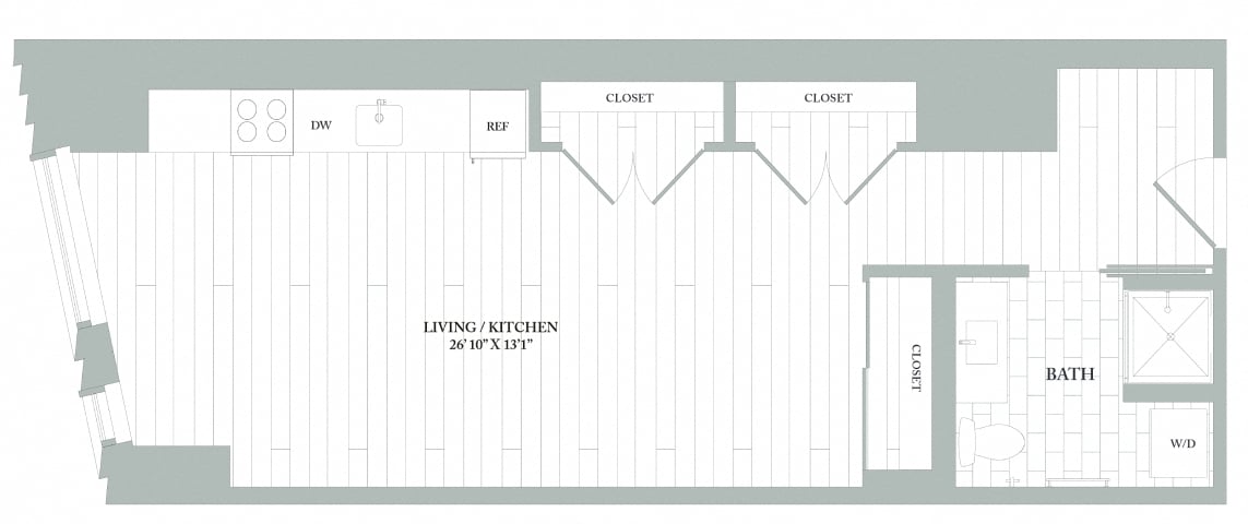 S3 | Studio | 1 Bath floor plan