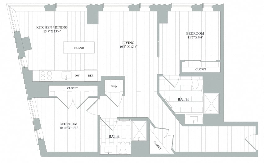 B1 | 2 Bed | 2 Bath floor plan