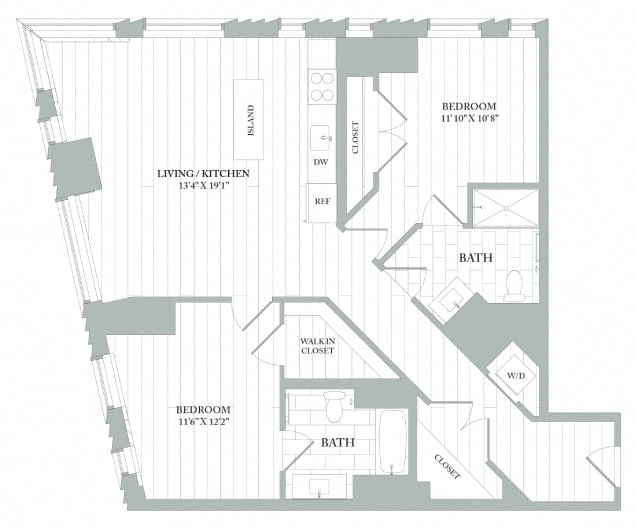 B3 | 2 Bed | 2 Bath floor plan