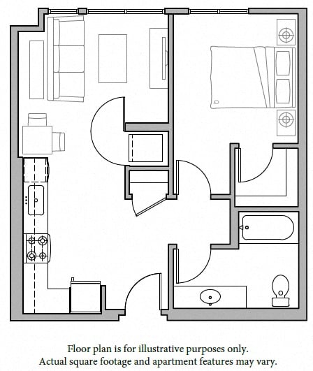 A12 1Bed North floor plan