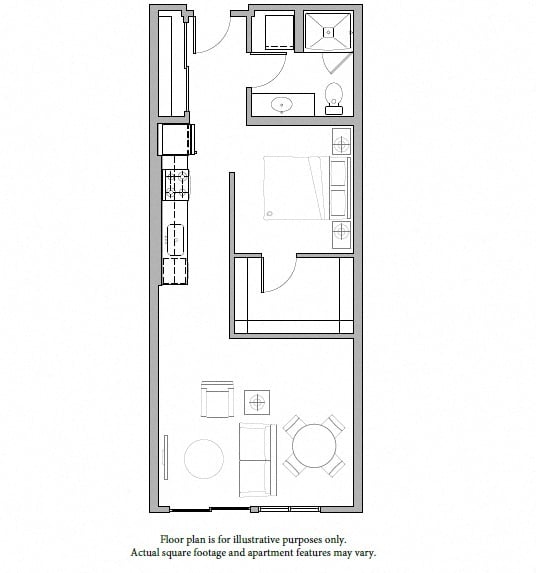 O9 Open 1 Bed North floor plan
